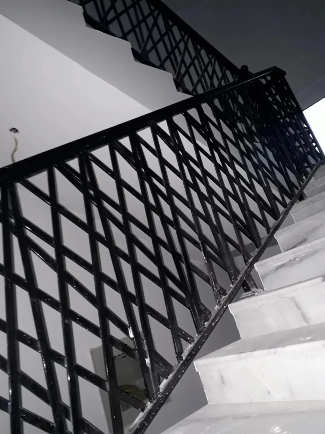 Geometric staircase railing