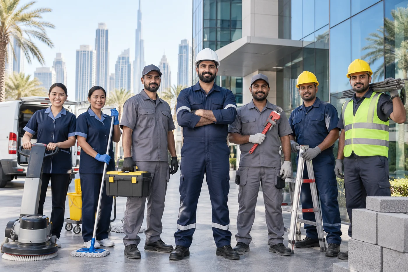 Facility management team at a modern UAE property