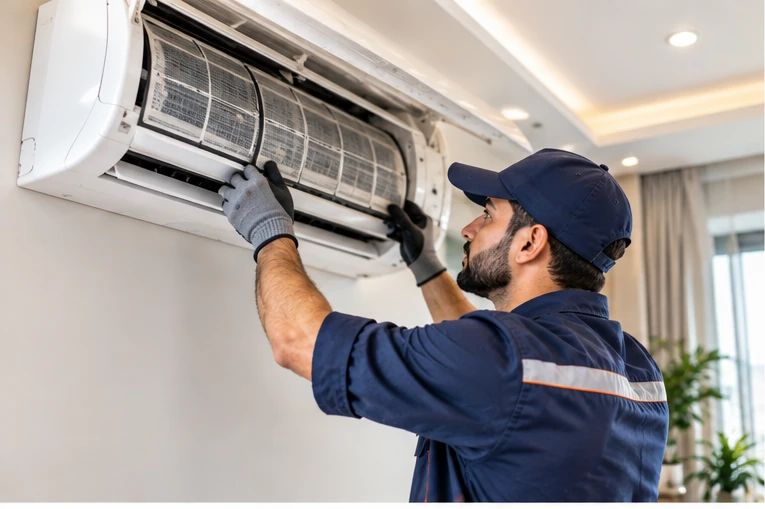 Technical AC maintenance work