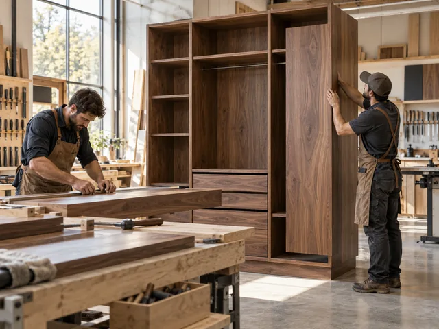 Craftsmen building furniture in a workshop
