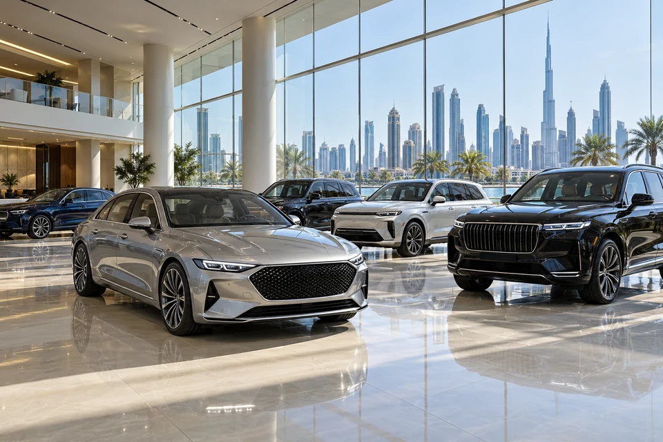 Full view of a modern automotive showroom