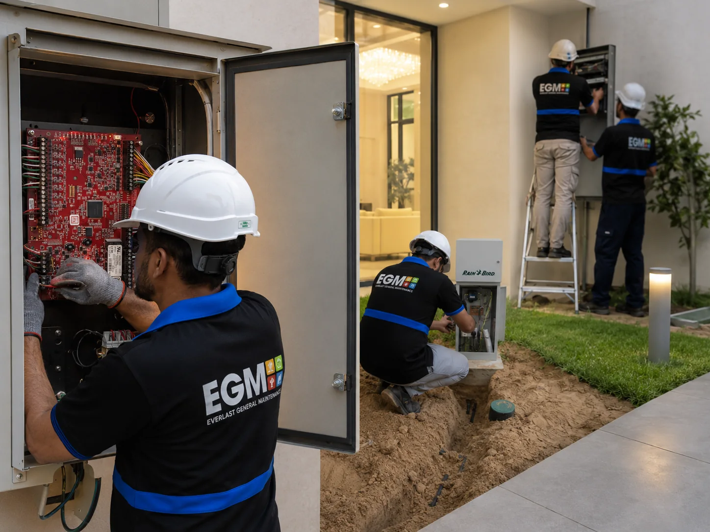 EGM technicians carrying out technical and property maintenance works