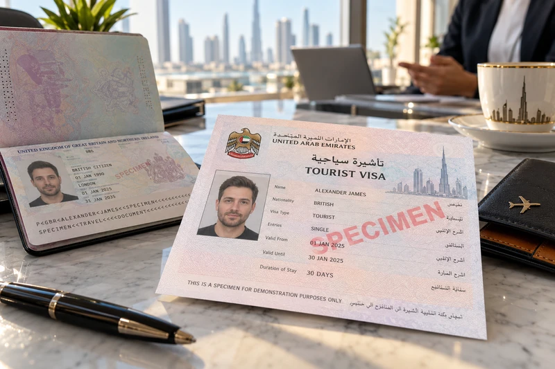 Illustrative Visit visa scene