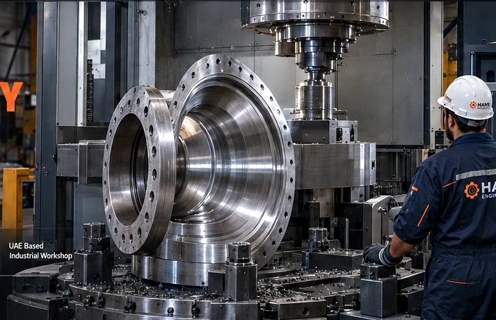 Large machined valve body for heavy-duty turning