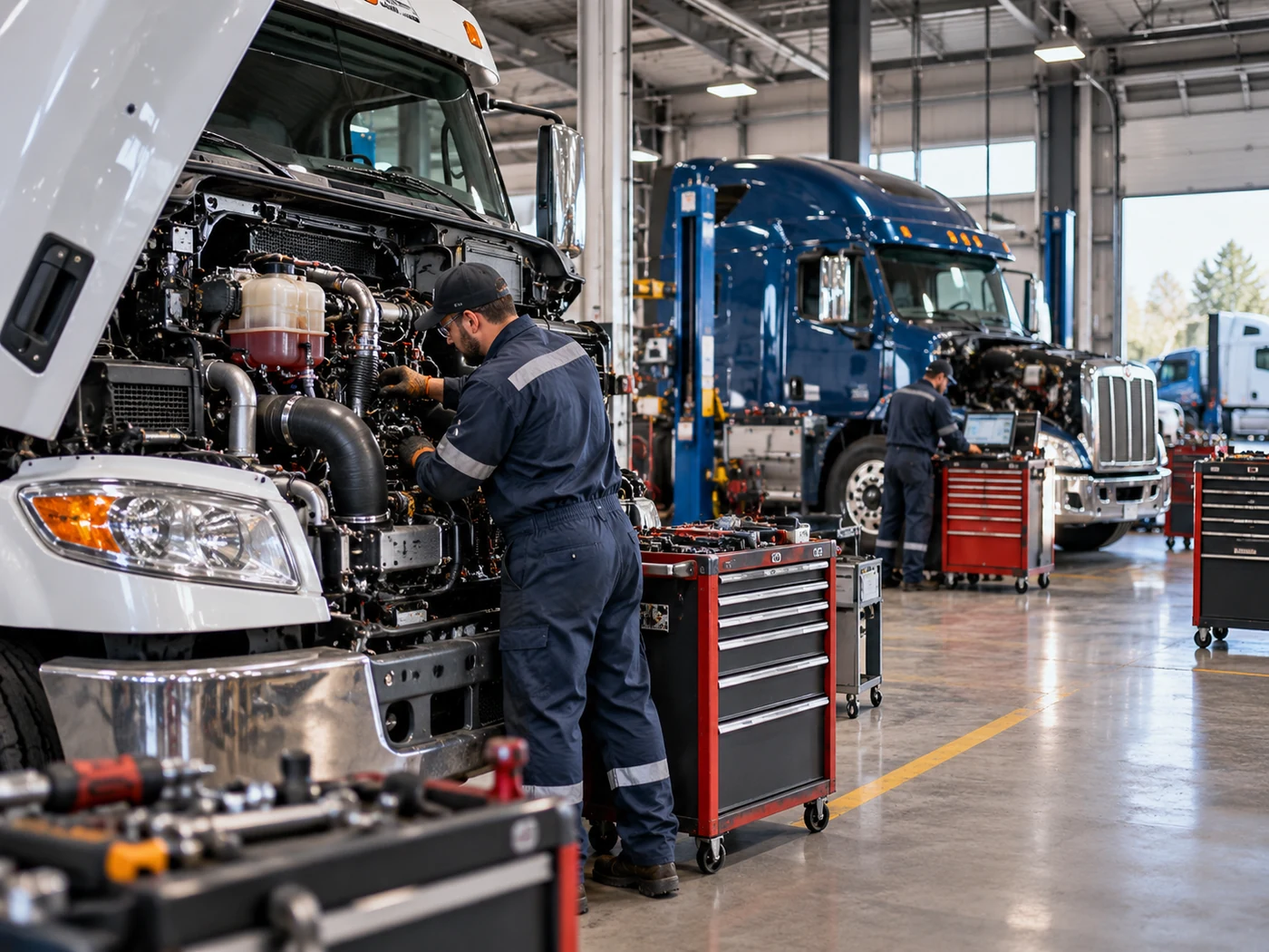 Professional truck workshop