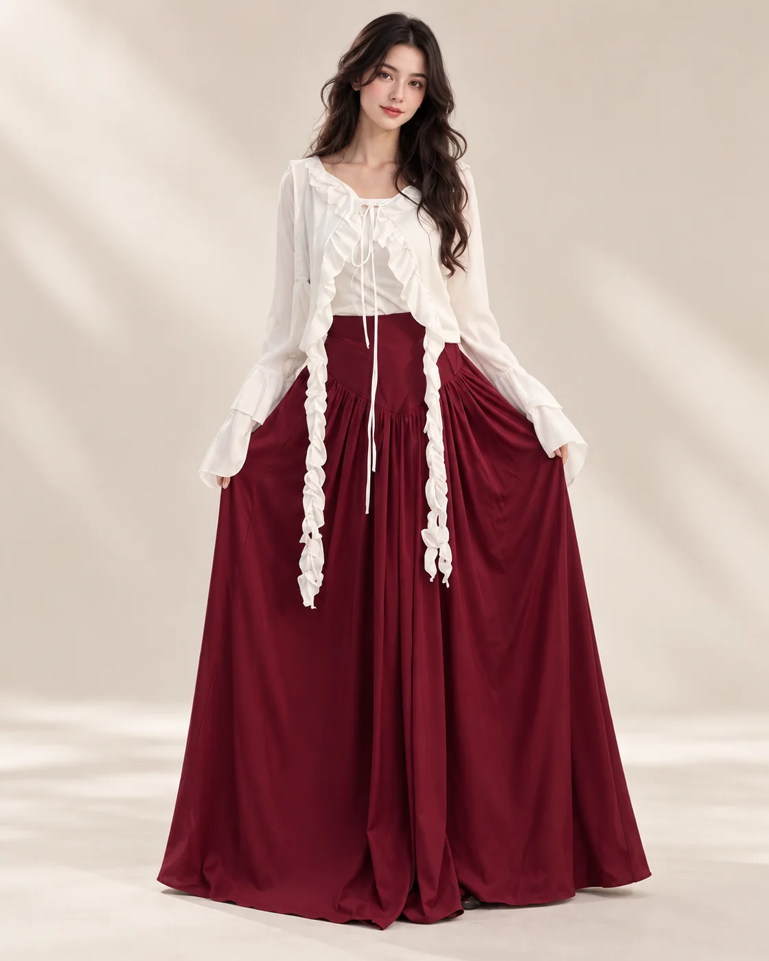 Maroon set front view