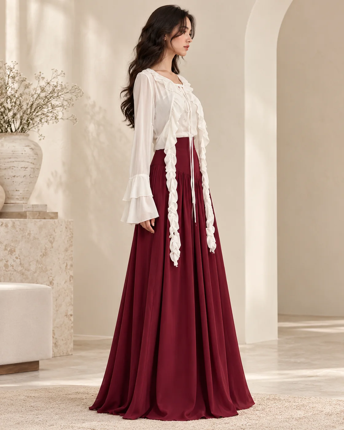 Side view maroon set