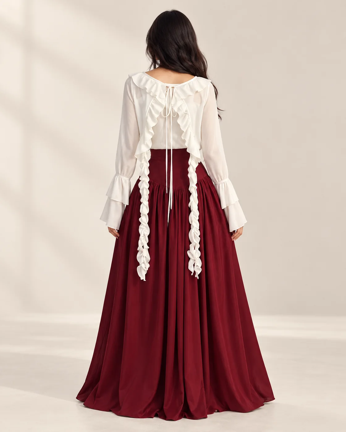 Maroon set back view