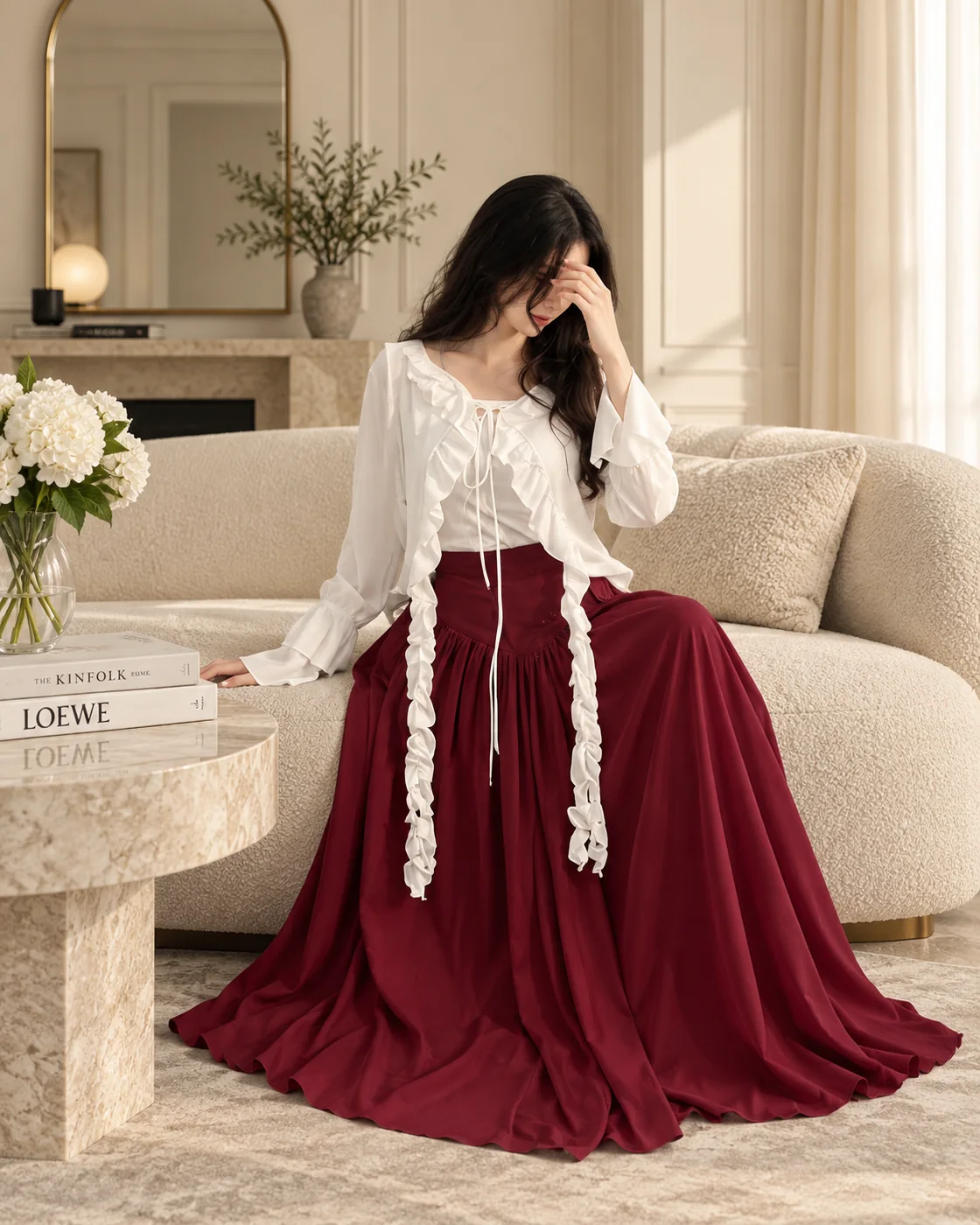 Maroon set seated view