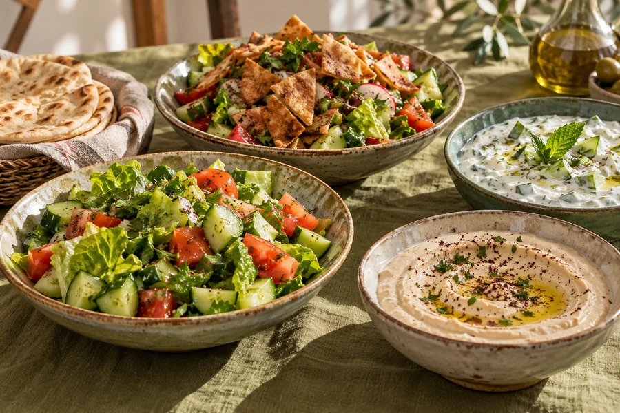 Selection of salads