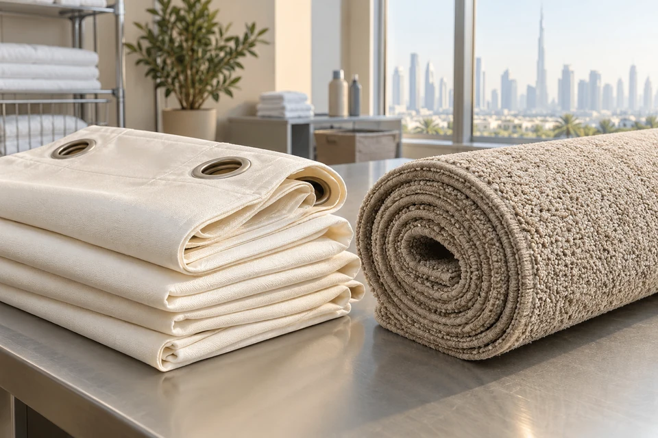 Carpets & curtains — illustrative laundry photography