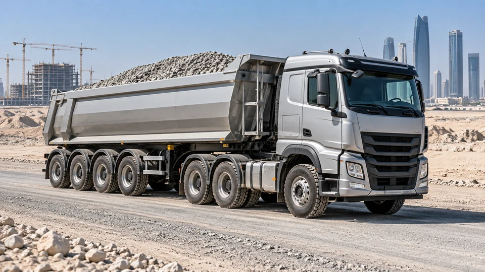 Heavy Truck Material Transport in a UAE project setting