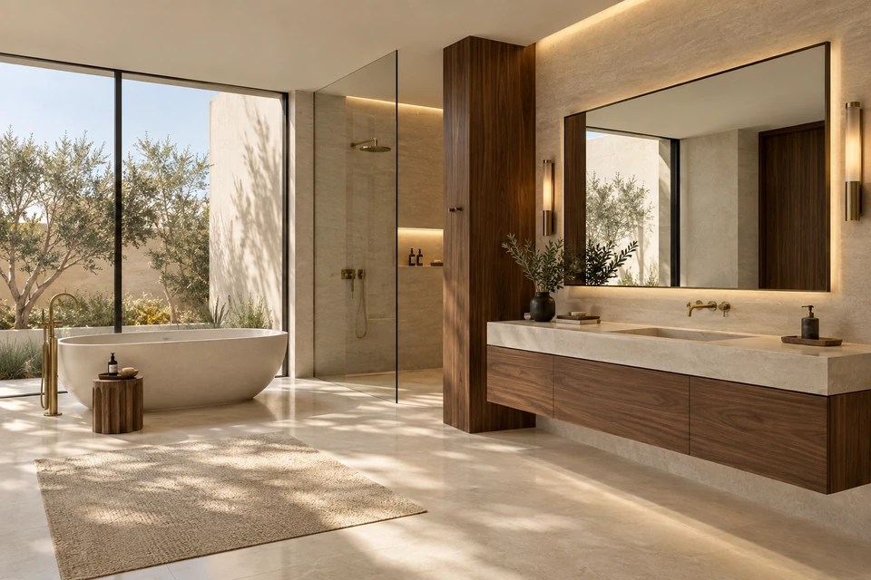 Illustrative modern bathroom interior
