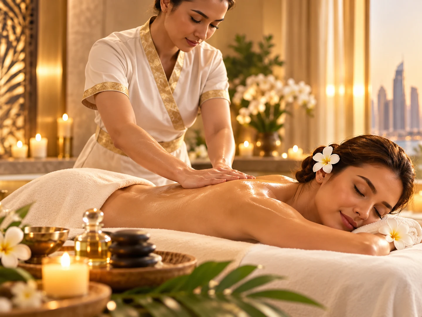 Premium dark spa massage setting