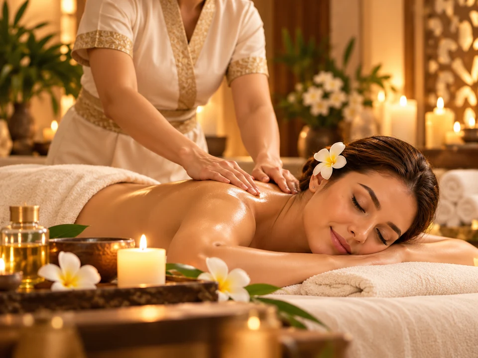 Bright spa massage setting in Dubai