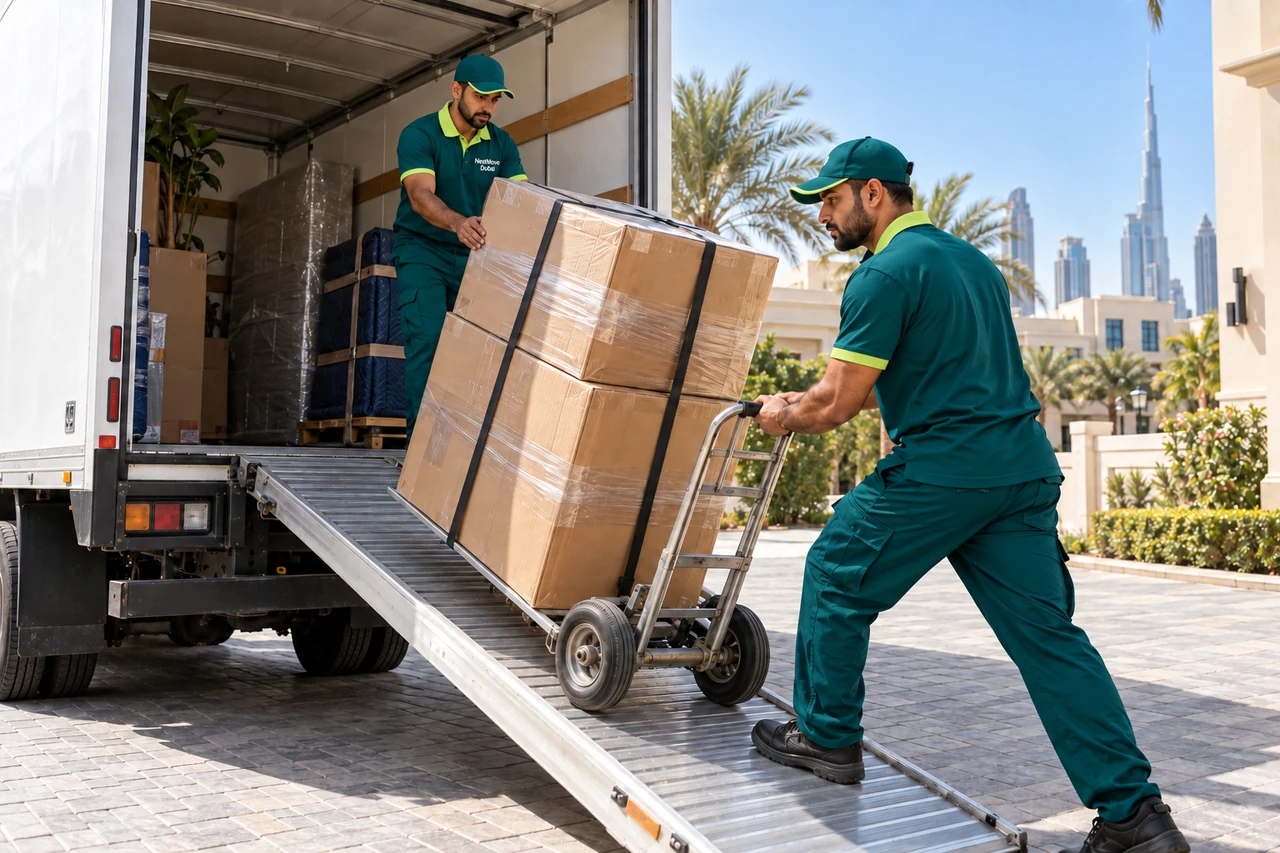 Loading & unloading service scene in Dubai