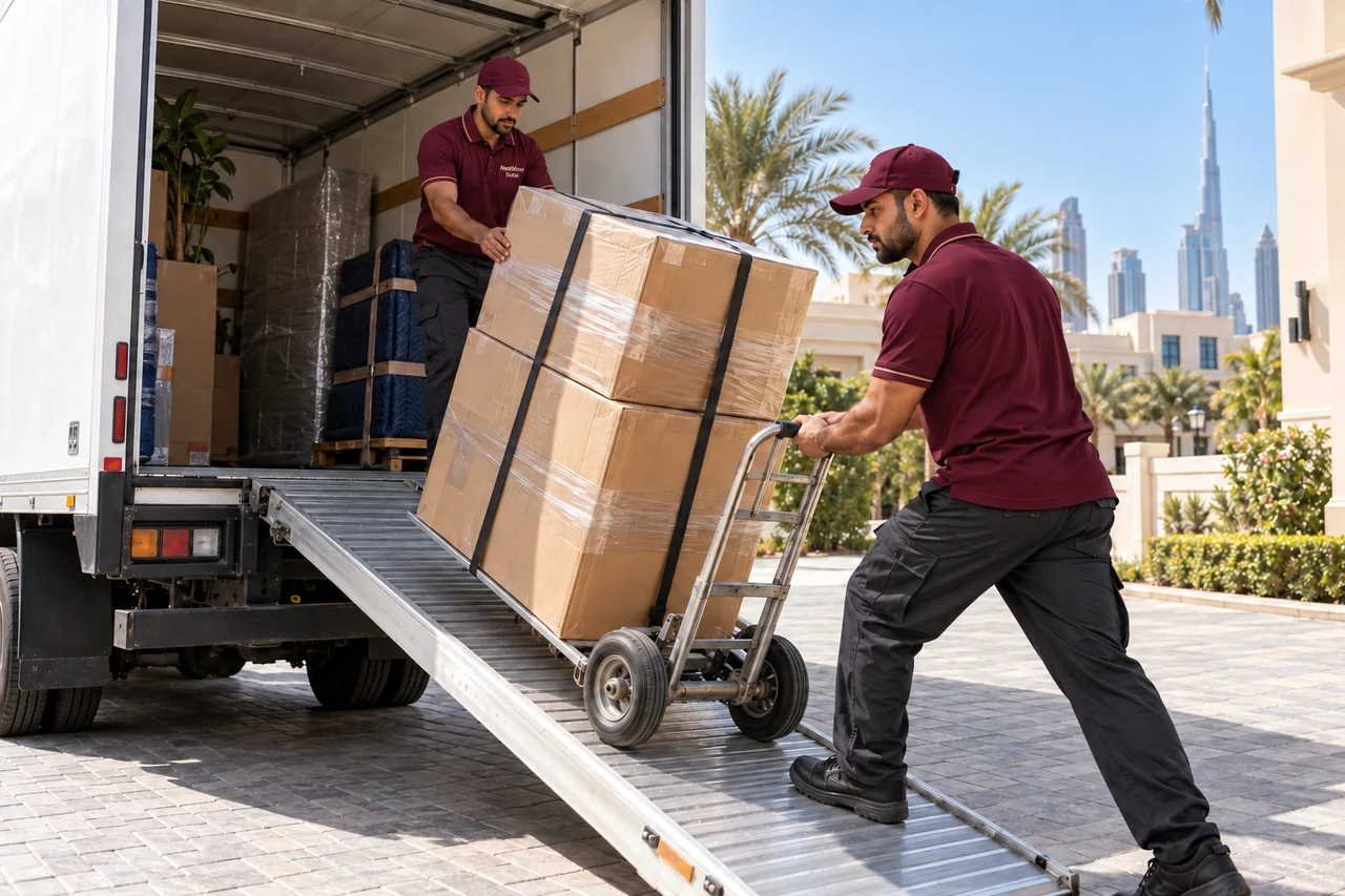 Loading & unloading service scene in Dubai