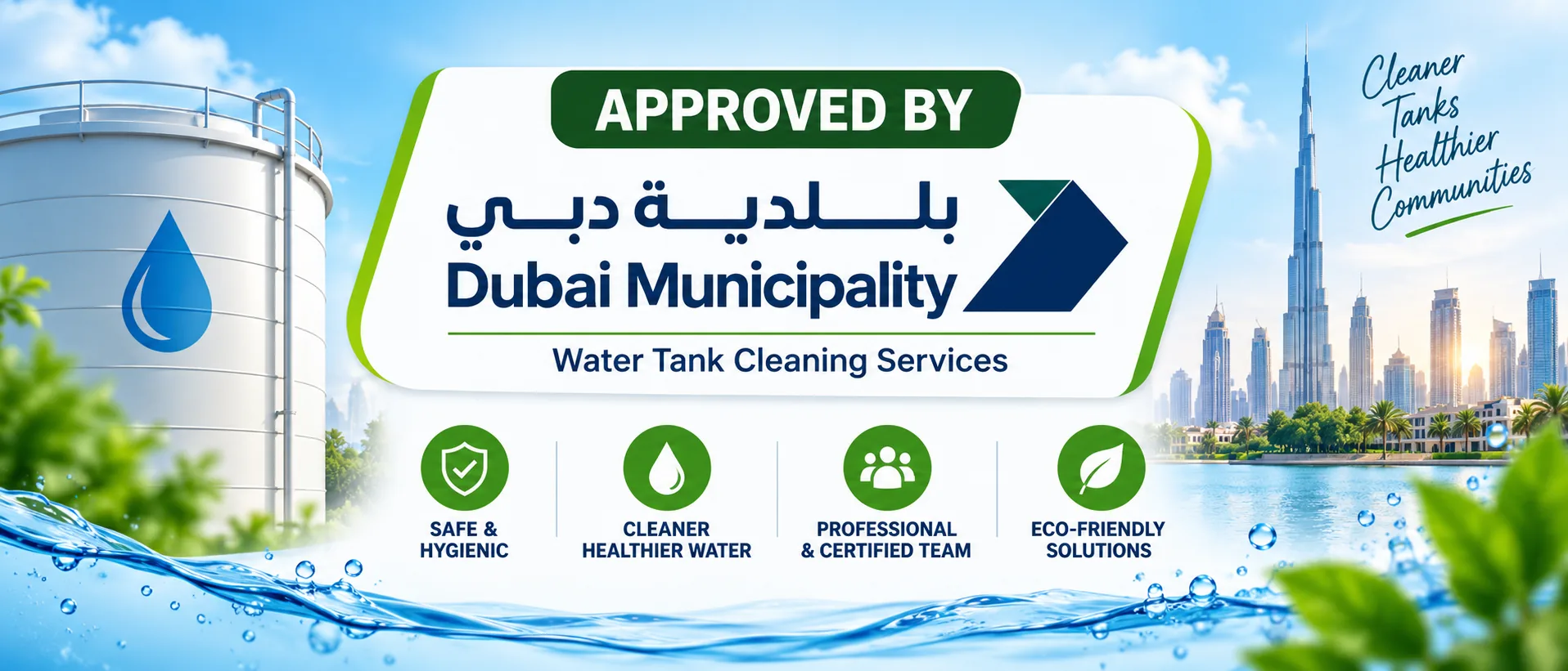 Dubai Municipality approved water tank cleaning highlight