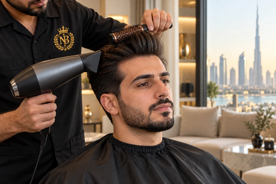 Blow-drying and styling a men’s haircut