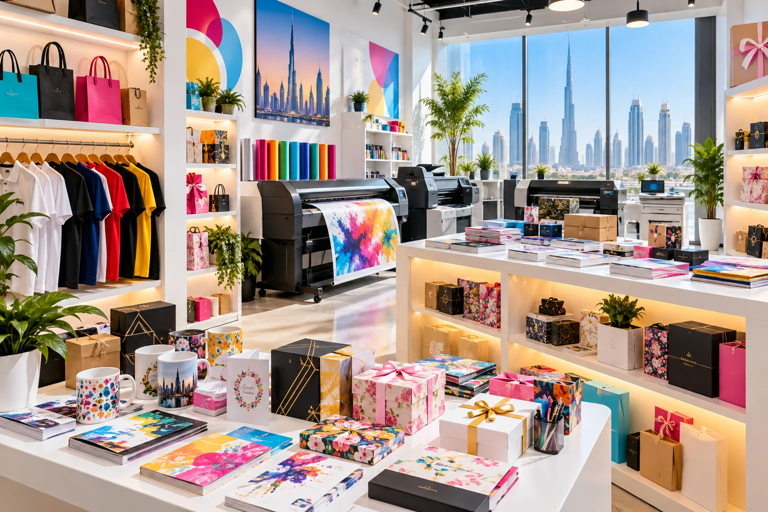 Colourful print showroom