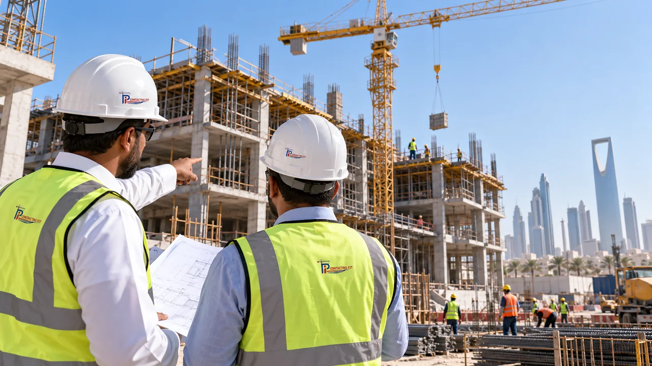 Construction worker on an active Gulf-region building site