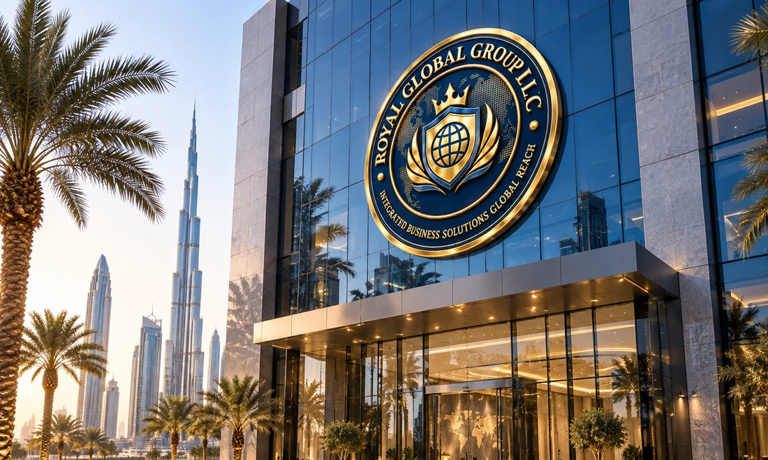 Royal Global Group headquarters style building in Dubai