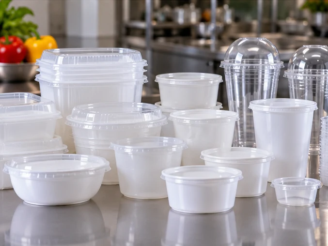 White Plastic Containers & Cups packaging products