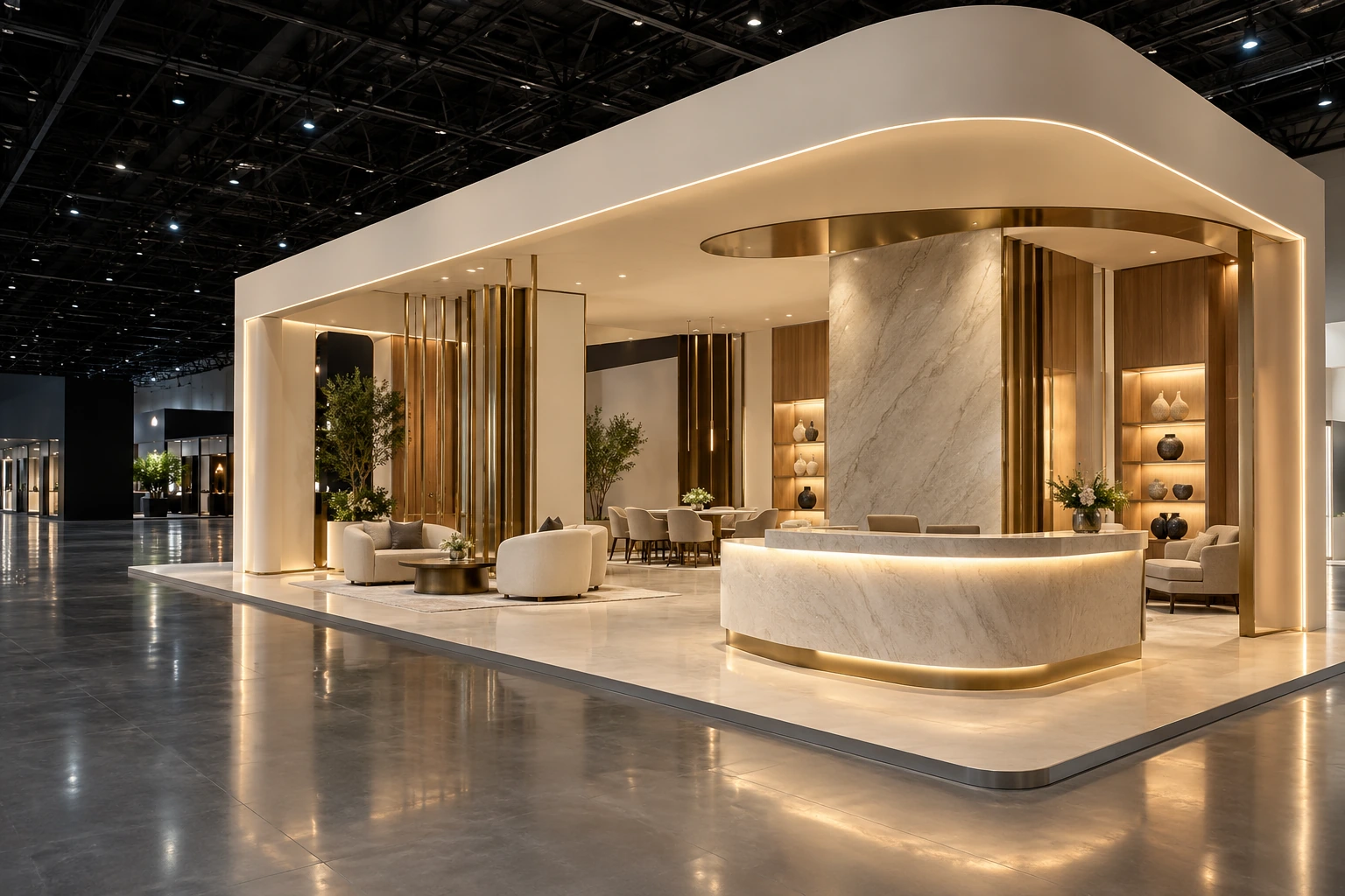 Illustrative premium exhibition pavilion