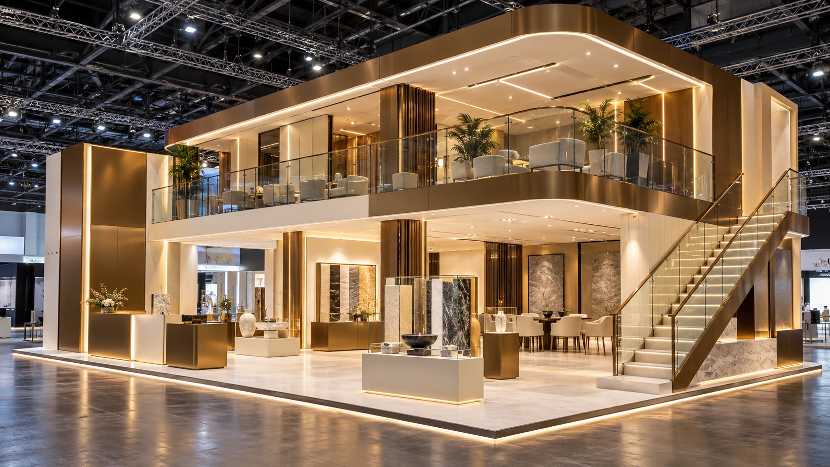Illustrative double decker stands