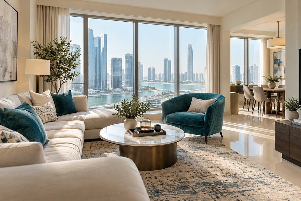 Contemporary Abu Dhabi apartment living space
