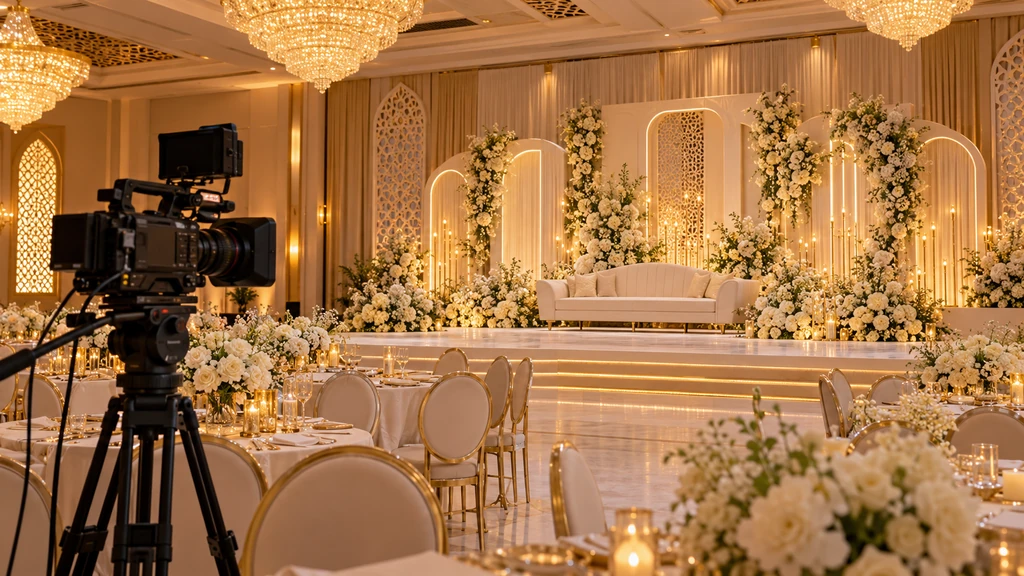 Wedding reception set for photography and video