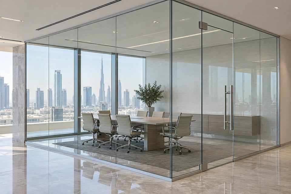 Architectural detail for Glass & aluminum work in Dubai