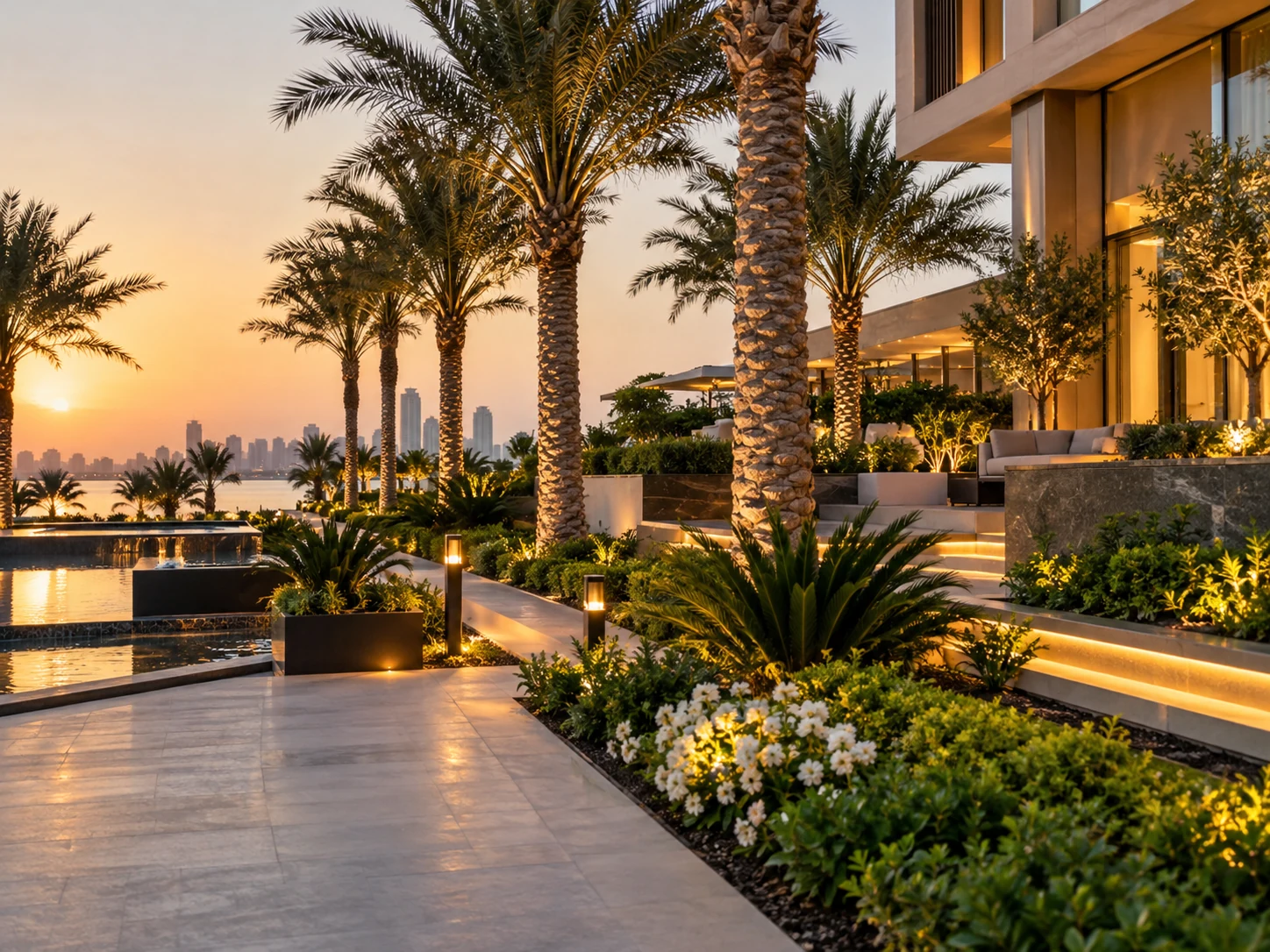 Premium landscaped outdoor environment