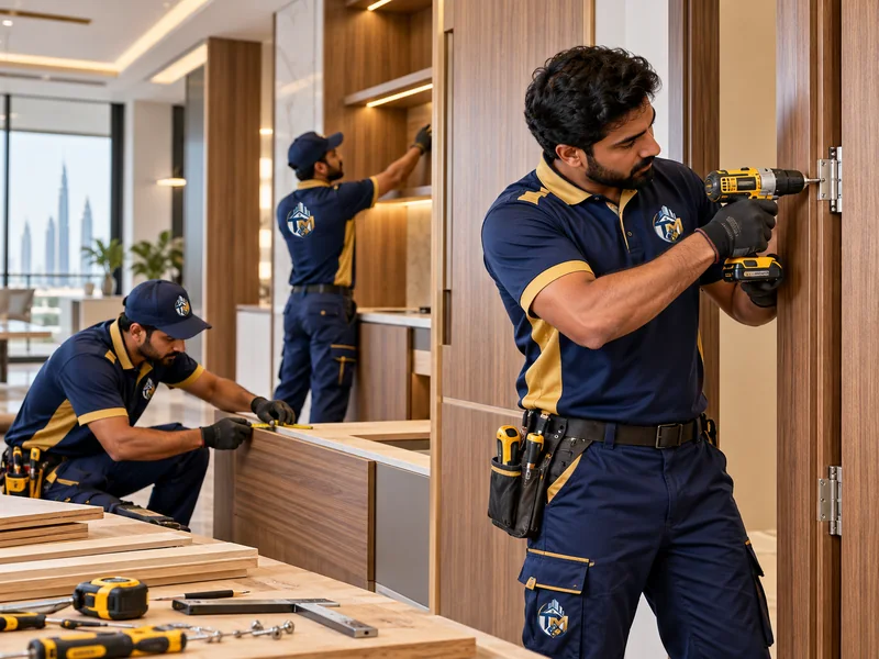 TAJ ALMAKAN carpentry team installing interior woodwork