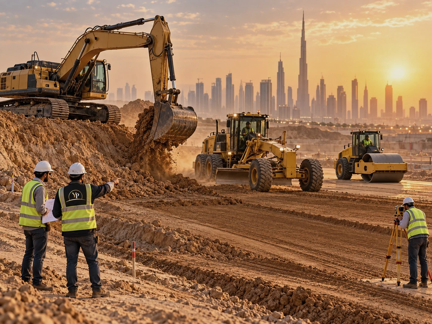 Illustrative photography: Rough grading in a UAE work setting