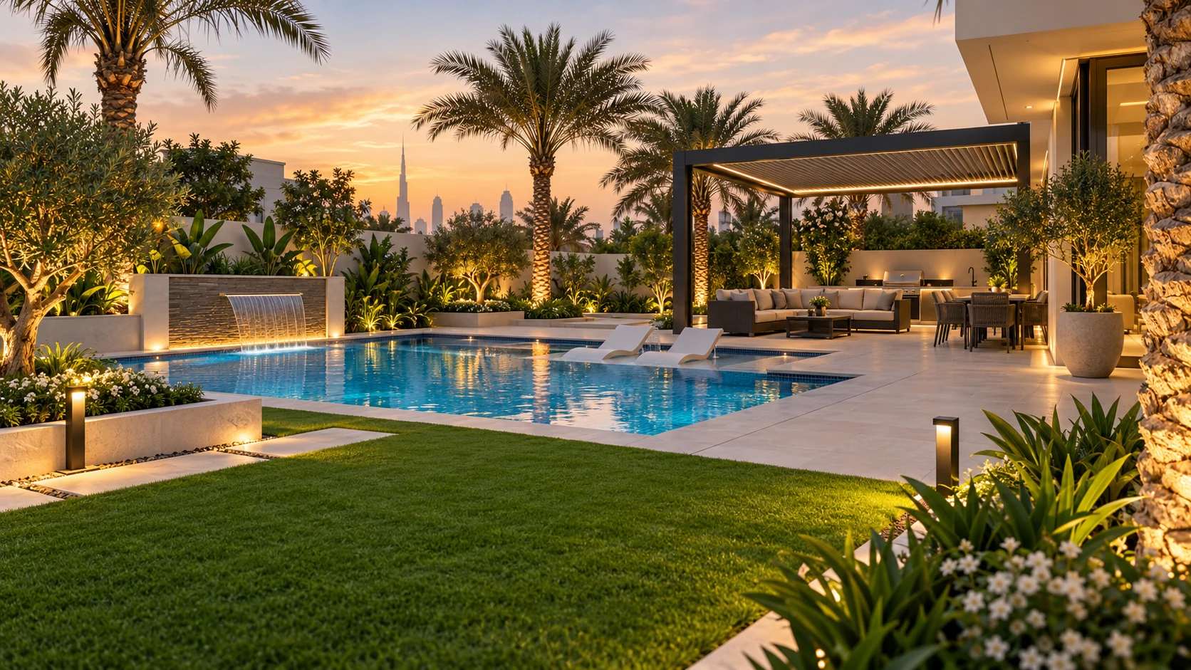 Evening outdoor landscape